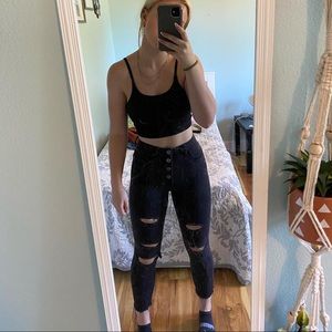 Black high rise skinny jeans